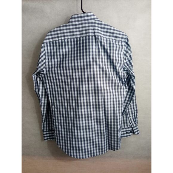 Calibrate Trim Fit Men's Long Sleeve Button Front Plaid Blue Shirt 15 (32/33) - Picture 8 of 8